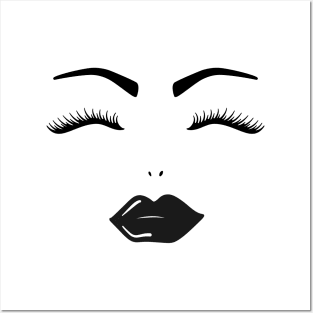 Womens Lips And Lashes Posters and Art